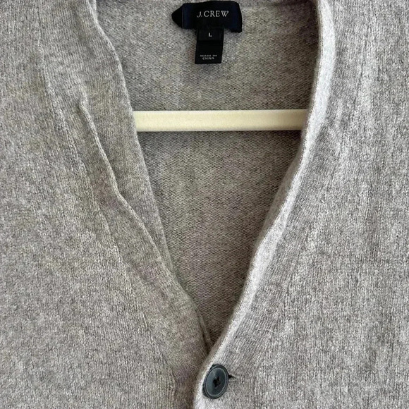 J. Crew Slim Grey Merino Wool Blend Button Down Cardigan, Boyfriend Cardigan, L - Picture 14 of 16